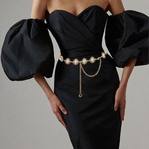 Western metal concho chain belt